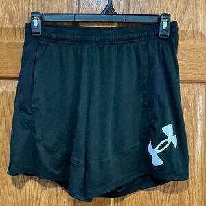 UNDER ARMOUR UA LooseHeat Gear Women's M Pockets Black Athletic Running Shorts